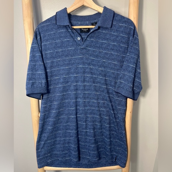 Haggar Medium Men's Blue Polo Shirt lightweight - Picture 1 of 7
